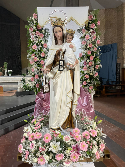 Statua Maria Regina del Mondo e Bellezza del Carmelo